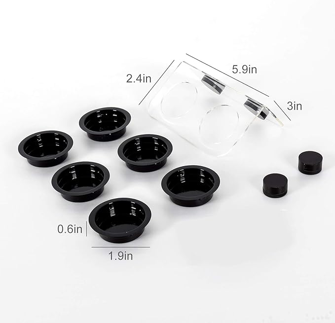 WACOOL Magnetic Reptile Ledge, Acrylic Gecko Feeding Ledge with 6PCS Cups, Reptile Food Water Feeder Dish for Geckos Iguana Chameleon Pets (White)