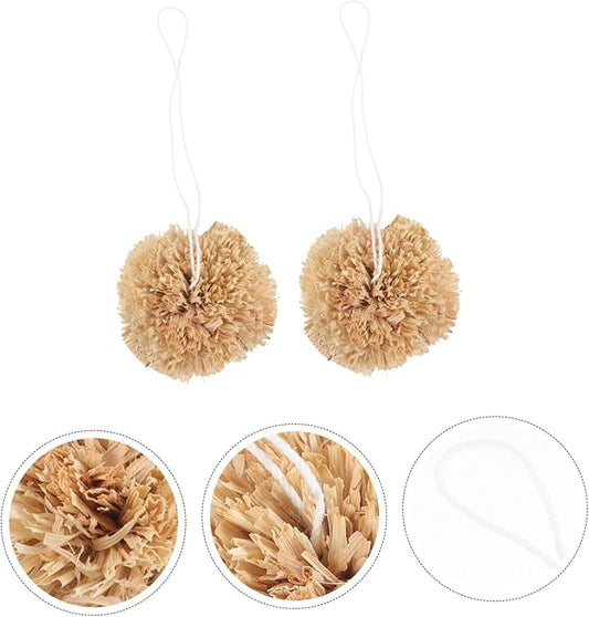 Totority 2Pcs Natural Material Bunny Molar Balls Small Animal Chew for Teeth Grinding and Mouth Cleaning Safe Rabbit and Hamster Playthings for Guinea Pigs Squirrels and Gerbils Teeth Care