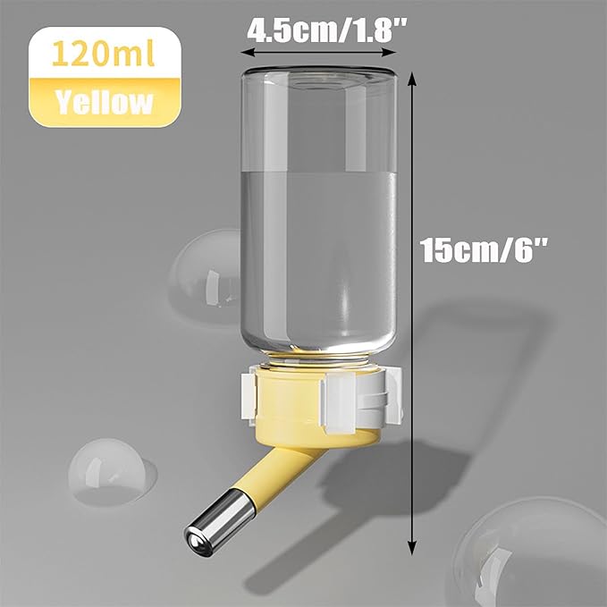 120ml Hamster Water Bottle,Wall Mounted No Drip Gerbil Water Feeder Dispenser for Hamster Gerbils Mice Degus Lemming Hedgehog Small-Sized Pet (Green, 120ml)