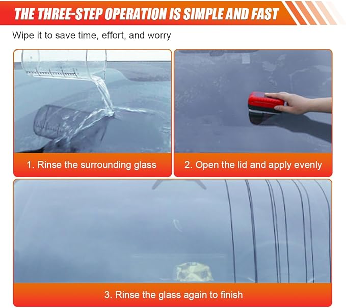 Automotive Oil Film Cleaning Brush - Reusable Glass Cleaning Board Car Windshield Glass Oil Film Remover Brush for Windows - Antifog Glass Coating for Windshield Improves Clarity and Visibility (4PCS)