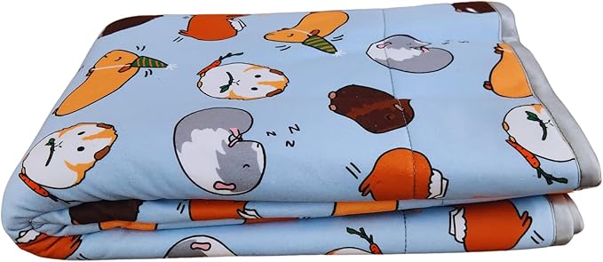 Tater Pets Guinea Pig Fleece Cage Liner - Tidy Mat - Lap Pad - Corner Pad - Absorbent - Machine Washable - for Guinea Pigs and Hedgehogs (Piggie Party, Tidy Mat 14"x14")