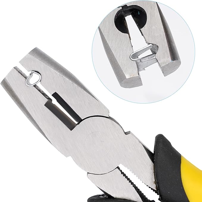 1200 Pieces Rabbit Cage Clips, J Clips for Wire Cages, Cage Fence Clips and Hog Ring Pliers for Quail Pigeon Chicken Pet Dog Cat Cage