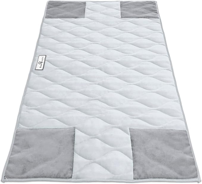 Paw Inspired PopCorner Guinea Pig Cage Liners | Washable Fleece Bedding or Pet Bed Mat for Small Animals | Super Absorbent Pee Pad with Reinforced Corners and Waterproof Bottom (Midwest, Light Gray)