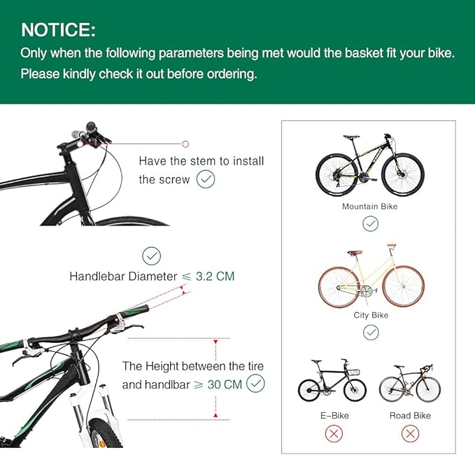ANZOME Bike Basket, Folding Small Pet Cat Dog Carrier Front Removable Bicycle Handlebar Basket Quick Release Easy Install Detachable Cycling Bag Mountain Picnic Shopping