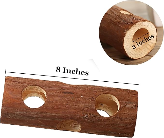 SunGrow Rabbit Log Chew, 8 Inches, Fresh Lumber Contemporary Textured Design, Log Chew Teeth Care Toy, for Chinchilla, Hamster, Guinea Pig, Gerbils, Small Animals