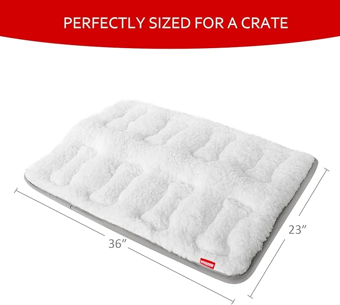 Dog Bed Crate Mat(36" X 23"), Soft Plush Dog Bed Pad Machine Washable Crate Pad, Dog Sleeping Mat with Anti Slip Bottom