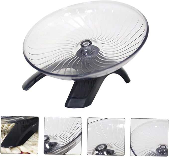 Healifty Mute Hamster Running Wheel with Silent Bearing Plastic Steel Shaft Exercise for Small Pets Like Hamsters Squirrels Hedgehogs Gray with Random Base Color Quiet Stress Random Color