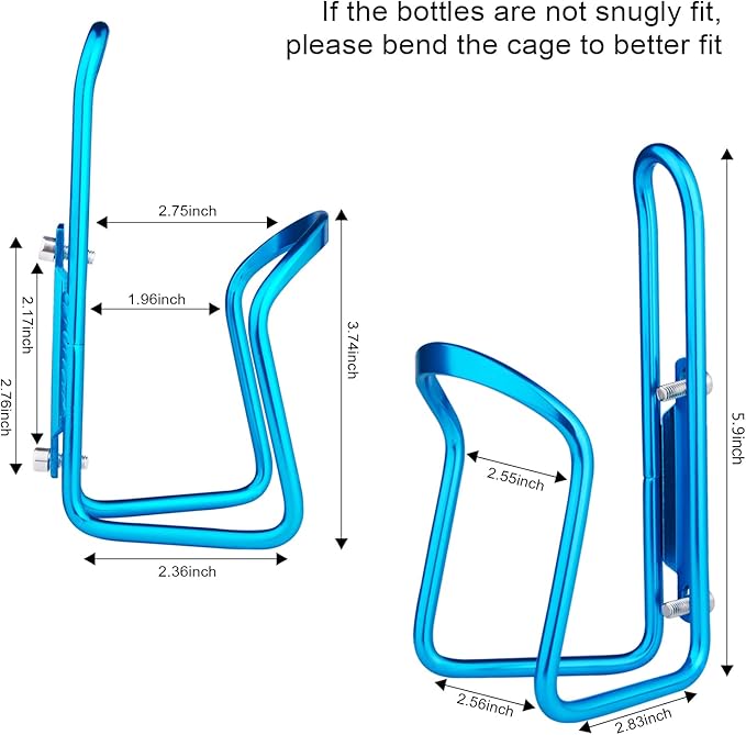 FiveBox Bike Water Bottle Cage, 2Pack Cycling Bicycle Water Bottle Cage Holder Bracket for Mountain Bike MTB Road Bike, Bike Accessories, Made of Lightweight Aluminum Alloy (Blue)