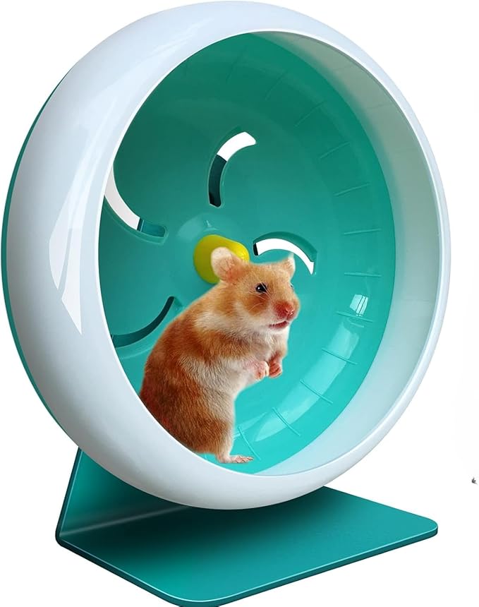Hamster Toys Silent Wheel Quiet Exercise Exercise Toys Spinner for Gerbil Rat Mouse Mice Dwarf Hamster Adjustable Stand Silent Hamster Wheel (Blue)