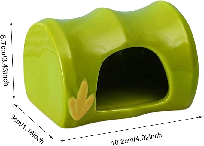 Gralara Ceramic Hamster House Hideout Habitat Decorations, Creative Tiny Hut Cave, Nest for Gerbils Rats Chinchillas Squirrel Rabbits, 10.2x8.7x3cm