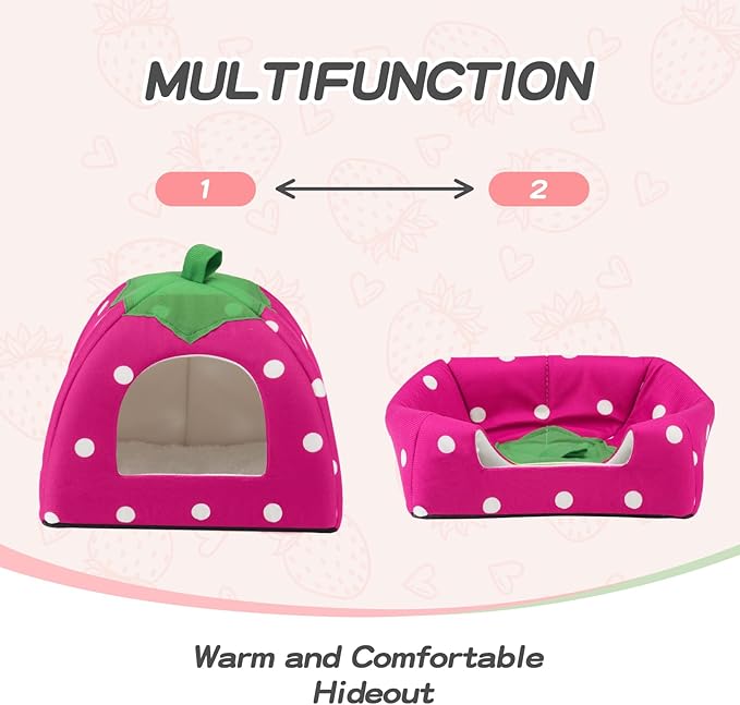 Guinea Pig Hideout Warm Fleece Small Animal Bed Washable Pet Cushion Winter Warm Sleeping Nest for Hamster Rabbit Chinchilla