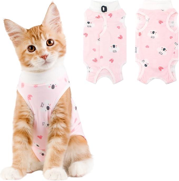 Coppthinktu Cat Recovery Suit Female, Breathable Cat Onesie After Surgery Female for Abdominal Wounds or Skin Diseases, Cat Surgery Recovery Suits Kitten Onesie After Spay Anti Licking