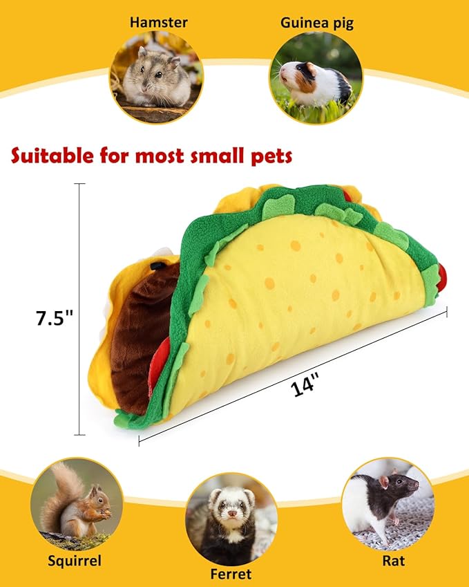 Percozzi Taco Hamster Hammock Hideout Tunnel House Rat Toys Cage Accessories Bed Ferrets Guinea Pigs Chinchill Sugar Glider Small Animal Habitat
