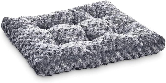 Amazon Basics Washable Cat and Dog Bed, Crate Pad for Indoor Use, 35 x 23 x 3 inches, Gray