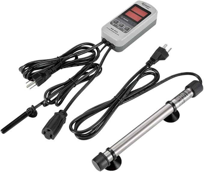 hygger 200W Titanium Aquarium Heater for Salt Water and Fresh Water, Digital Submersible Heater with External IC Thermostat Controller and Thermometer, for Fish Tank 20-45 Gallon