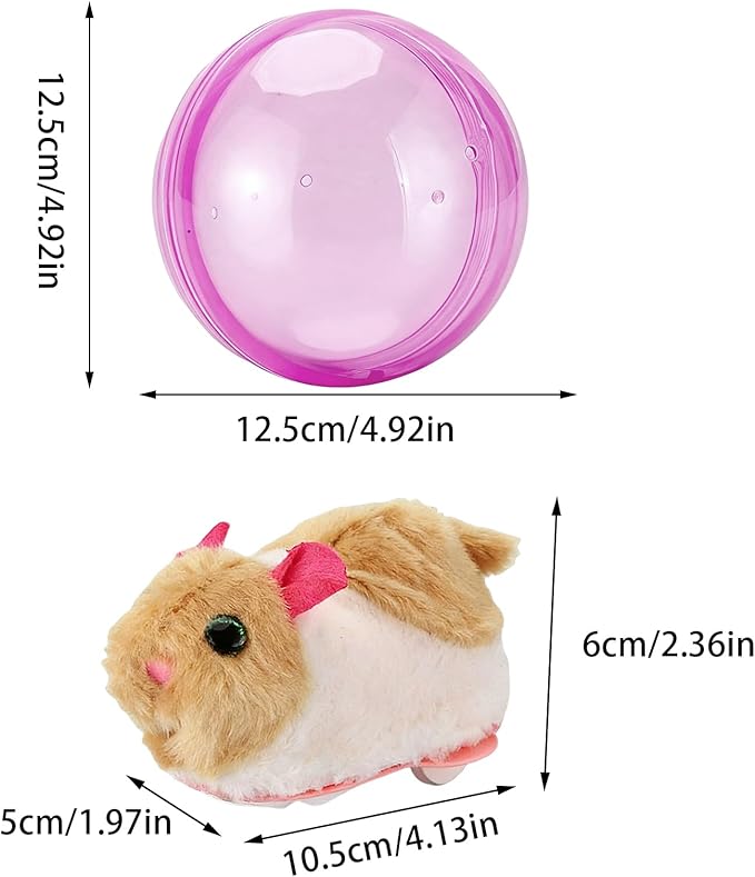 Hamster Ball Large | Automatic Rolling Ball Hamster | Cat Hamsters Wheel Toy | Electric Plush Hamsters Interactive Toy | Cats Hamst-er Running Exercise Hampster Toys for Kids Cats and Dogs