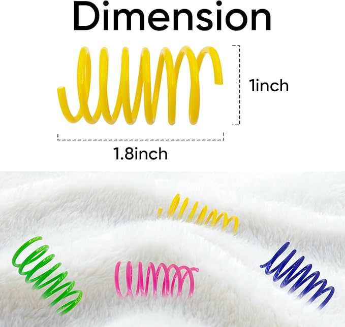Cat Toys for Indoor Cats, 30 Pack Interactive Cat Spring Toys, Durable Colorful Plastic Spiral Springs for Kitten Hunt, Swat and Bite, Bulk Cat Toys