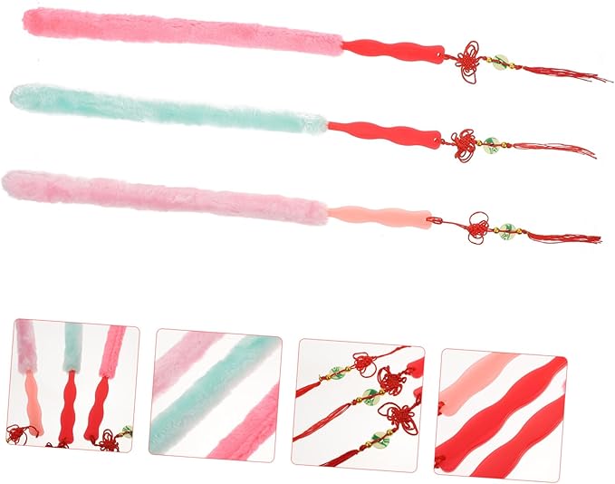 Yardwe 3Pcs Colorful Rabbit Hair Guzheng Cleaning Brush Set Universal Dust Removal Tool for Musical Instruments Soft Bristles for Effective Care and Maintenance