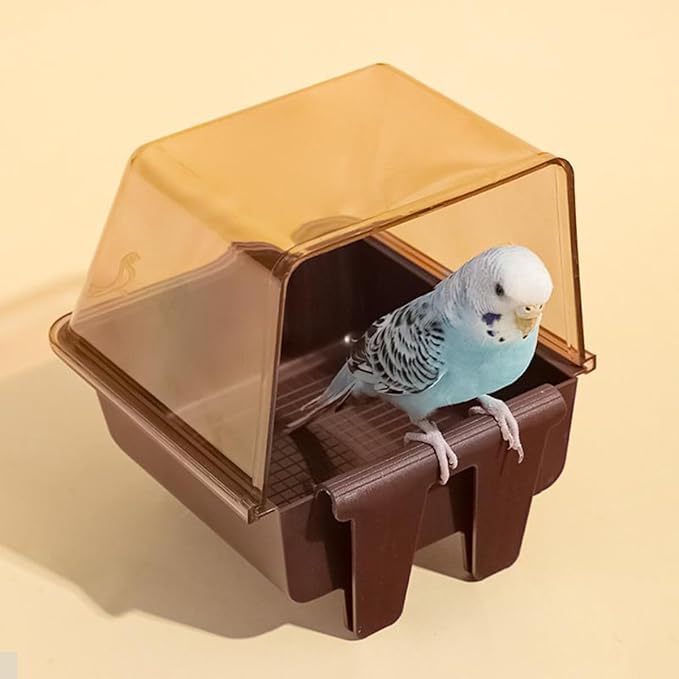 Bird Bath Cage, Cleaning Pet Supplies Cockatiel Bird Clear Bathtub for Little Bird Parrots Spacious Parakeets Portable Shower for Most Birdcage
