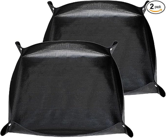 Oncpcare 2 Pack Waterproof Rabbit Playpen Mats 59×59 in (Black) – Washable Floor Protector and Cage Liner for Guinea Pig, Bunny, and Small Animal Habitat
