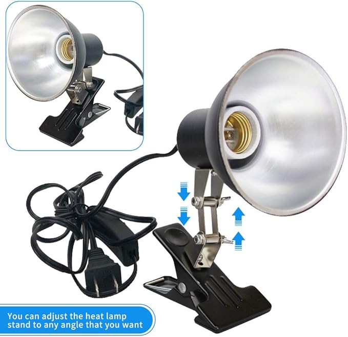 Reptile Heat Lamp Clamp,Adjustable Habitat Lighting Fixture for Tortoises Turtles Lizard,Heating Lamp Holder