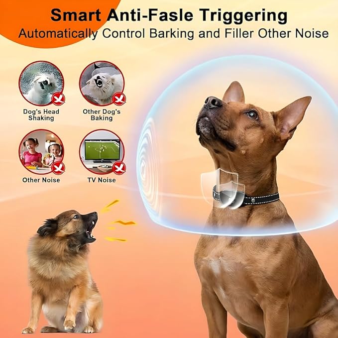 Bark Collar, Dog Bark Collar for 5-60LBS Small & Medium Dogs, IP67 Waterproof Rechargeable Training Bark Collar, Anti Barking Collar with 3Modes, 5 Beep & 7-Level Sensitivity(Black)
