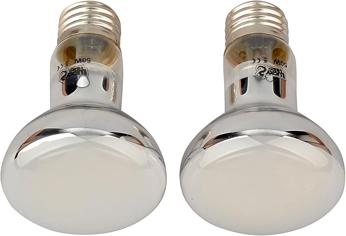 LUCKY HERP Reptile Basking Spot Lamp,Daylight Heat Bulb,2-Pack (50W)