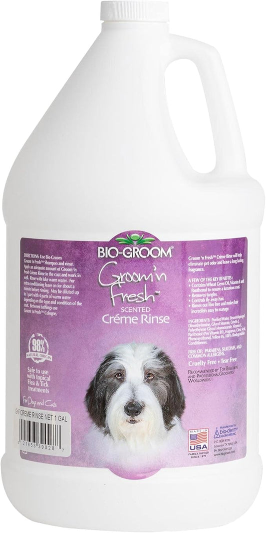 Bio-Groom Groom'n Fresh Dog Conditioner - Scented Dog Bathing Supplies, Puppy Wash, Cat Grooming Supplies for Sensitive Skin, Cruelty-Free, Made in USA, Tearless Product - 1 Gallon