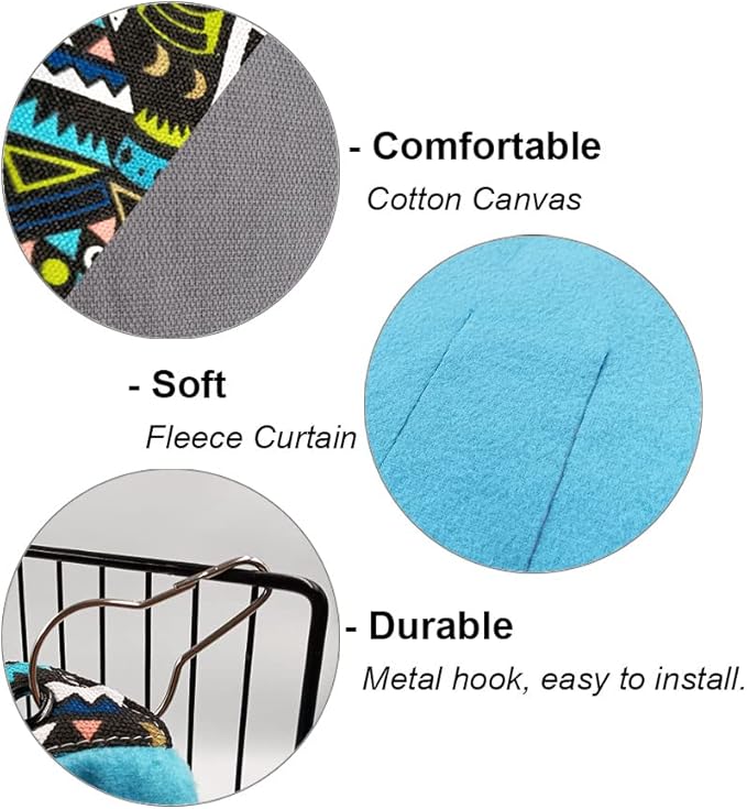 RIOUSSI Guinea Pig Hideout Hideaway Corner Fleece Toys Cage Accessories with Reversible Sides. Green+Blue, Triangle