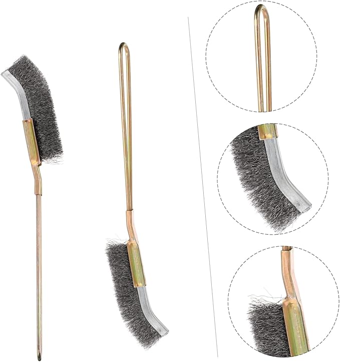 Angoily Cage Cleaner Cleaning Brush for Bird Cage 4 Pcs Birdcage Brush Bird Cage Pet Cage Cleaning Bird Brush Bird Cleaning Supplies Mini Steel Handle