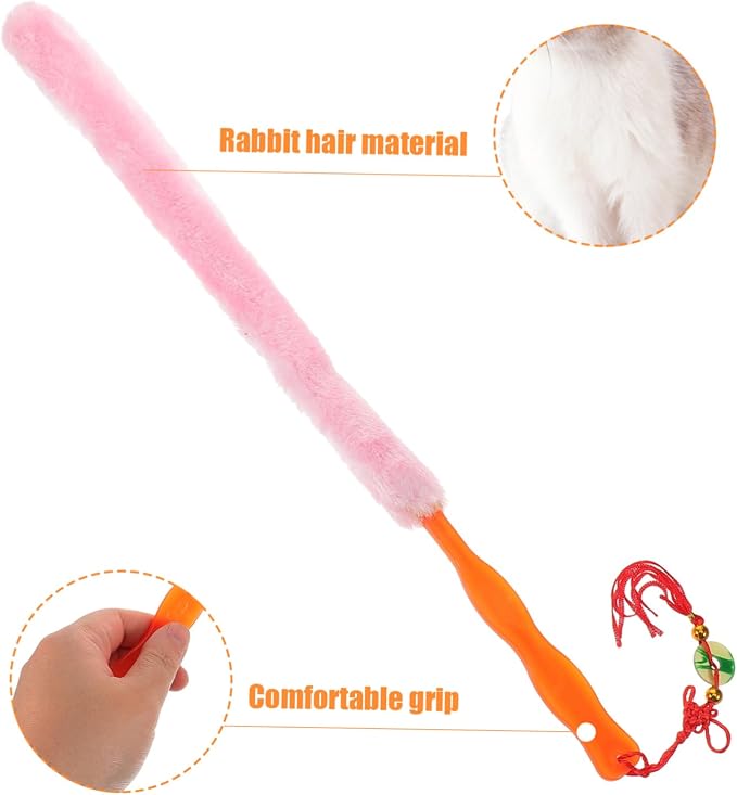 Zithers Cleaning Brush Soft Rabbit for Chinese String Instruments Gentle Care Tool for Dulcimers Versatile Maintenance Accessory Pink Handle