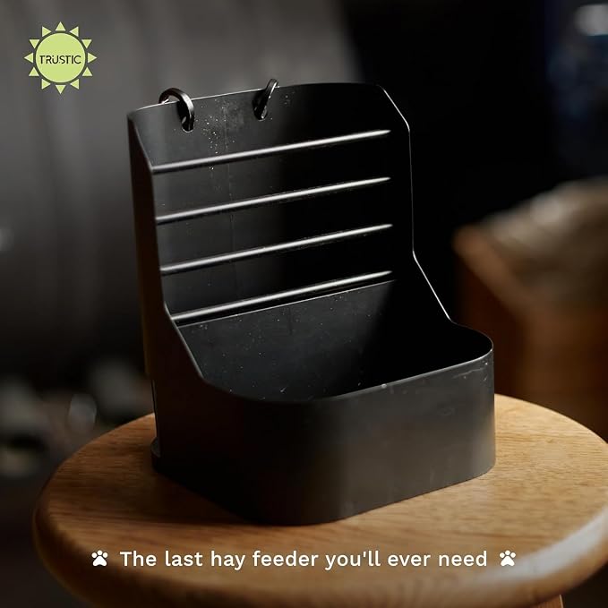 Hay and Food Feeder for Rabbit, Guinea Pig, Bunny, Chinchilla, Heavy Duty Metal Bin 5.5 x 5.5 x 7 inch (Pack of 1)