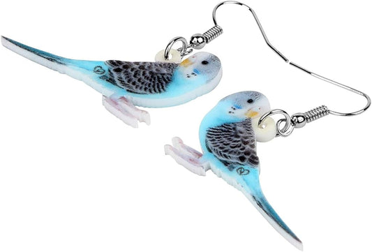 NEWEI Acrylic Cockatiel Gifts Cute Parrot Earrings Dangle for Women Bird Lovers Jewelry Ornament Charms