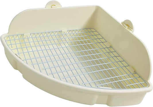 kathson Large Rabbit Litter Box Bunny Corner Toilet Box Potty Trainer Bigger Pet Pan Small Animal Cage Toilet Bedding Box Fanshaped for Adult Guinea Pigs Chinchilla Ferret Galesaur