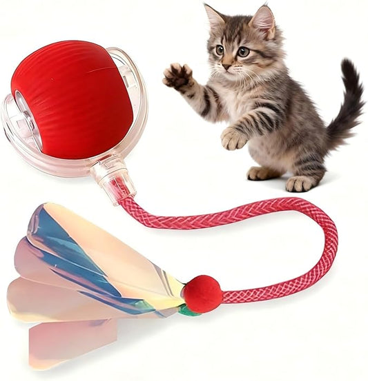 JBD Smart Cat Toy Ball for Indoor Cats, Automatic Interactive Cat Toy - Auto Rolling Kitten Toys for Boredom Relief, Silent Self Moving Electronic Pet Toy Ball for Exercise, USB Rechargeable