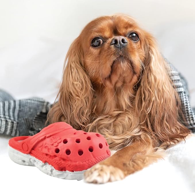 Dog Chew Toy, Durable Rubber Slipper Toy for Puppy, Dog Tough Toys for Pet Training and Cleaning Teeth, Interactive Puppy Toys for Aggressive Chewers Small Medium Breed