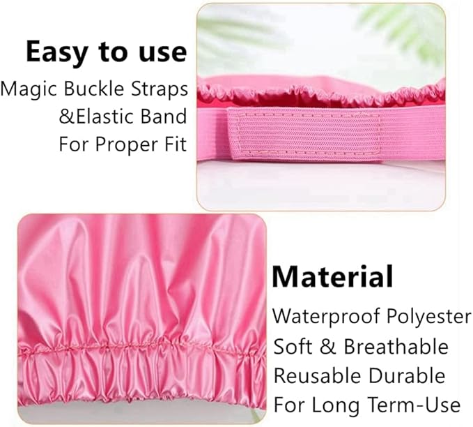 Pet Shower Cap Waterproof Reusable Bath Ear Covers with Adjustable Strap Cat Dog Bathing Hat for Ears Protection Elastic Headgear for Cat Dog Kitten Puppy (Pink,M (12.6''-18.1''))