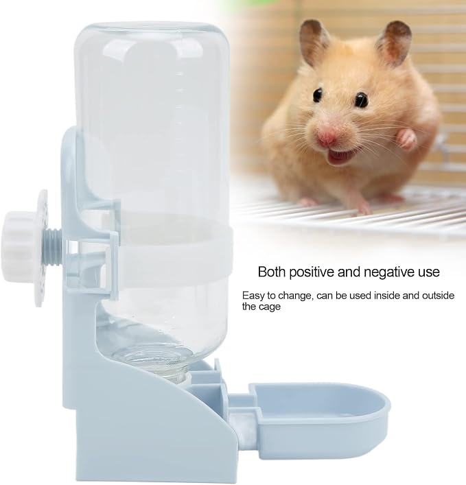 17oz Rabbit Water Bottle, Small Pet No Drip Hanging Water Dispenser, Automatic Bunny Water Bottle Water Feeder for Chinchilla Guinea Pig Hedgehog Ferret (Blue)