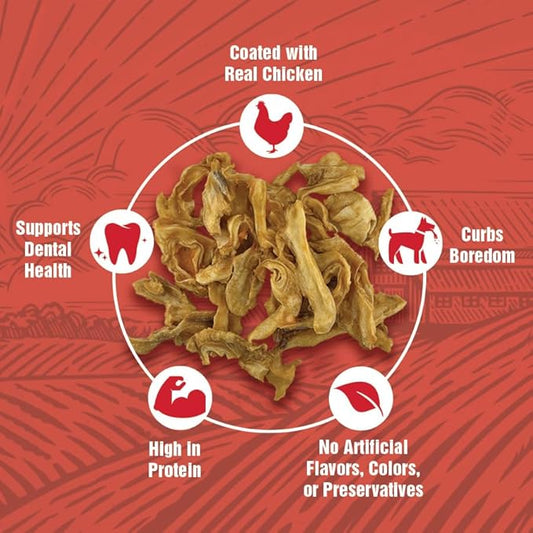 Rewardables Chicken Coated Cow Ear Strips for Dogs — Natural Long Lasting Dog Chews, No Artificial Flavors or Colors, 1 lb Bag — Satisfying for Moderate to Aggressive Chewers