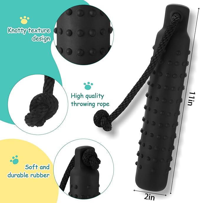 Blueweenly 4 Pcs Dog Bumper Toy for Water Retrieving Plastic Puppy Training Dummy Dog Float Toy Lightweight for Float on The Water Pool Outdoor Training Hunting Fetching (White and Black)