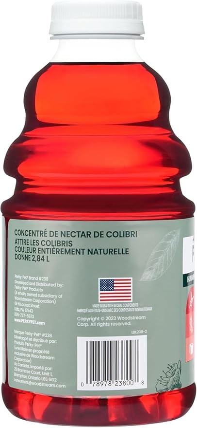 Perky-Pet Hummingbird Nectar Concentrate for Hummingbird Feeder - 32 oz - Makes 96 FL OZ of Red Food Nectar - 238