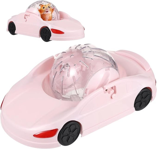 Hamster Exercise Ball Sports Car, Hamster Car with Detachable Transparent Ball, 3 Modes Funny Exercise Wheel, Small Exercise Ball for Dwarf Small Pet