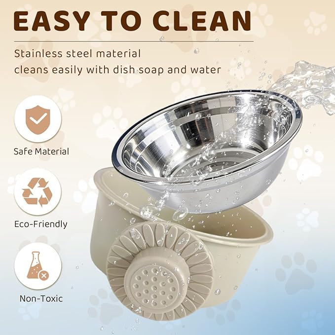 2Pcs Pets Lightweight Stainless Steel Bowl,Removable Stainless Steel Pet Hanging Food Water Feeder Bowl for Puppy Dog Cat Rabbit Ferret Bird Gunea Pigs (Small)