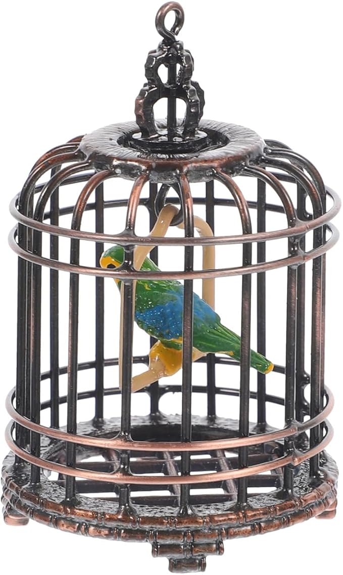 BESTonZON Mini Birdcage Ornament 1 12 Scale Small Dollhouse Bird Cage Tiny House Decoration for Miniature Gardens and Toy Accessories