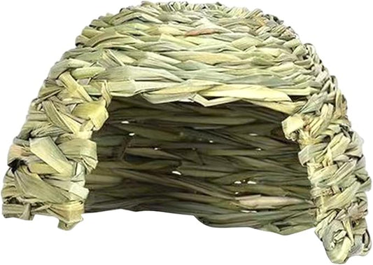Hideaway Hut Toy Comfortable Playhouse Comfortable Baby Rabbit Hideaway Hut Rabbit Straw Nest for Ferret Small Animals Bunny, 21cmx14cm