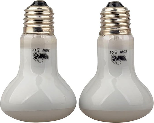 LUCKY HERP Reptile Basking Spot Lamp,Daylight Heat Bulb,2-Pack (25W)