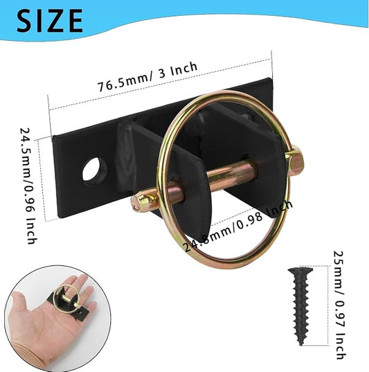 4 Pcs Water Bucket Hook with Pin Heavy Duty Wall Mounted Equestrian Bucket Hooks Hangers Horse Feed Bracket for Horse Stall Stable Barn,Black