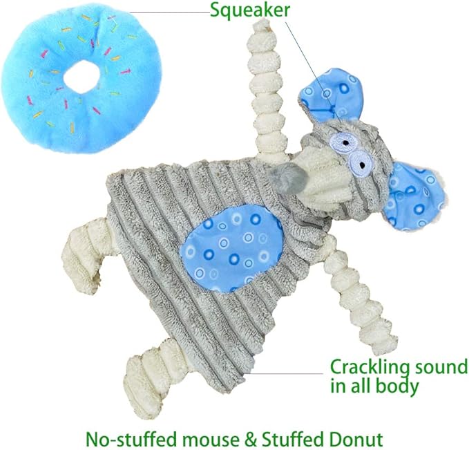 Volacopets Puppy Toys for Teething, Puppy Chew Toys for Small Dogs, Puppy Supplies, Blue, Small Breed Corgi Size, 5 Pack