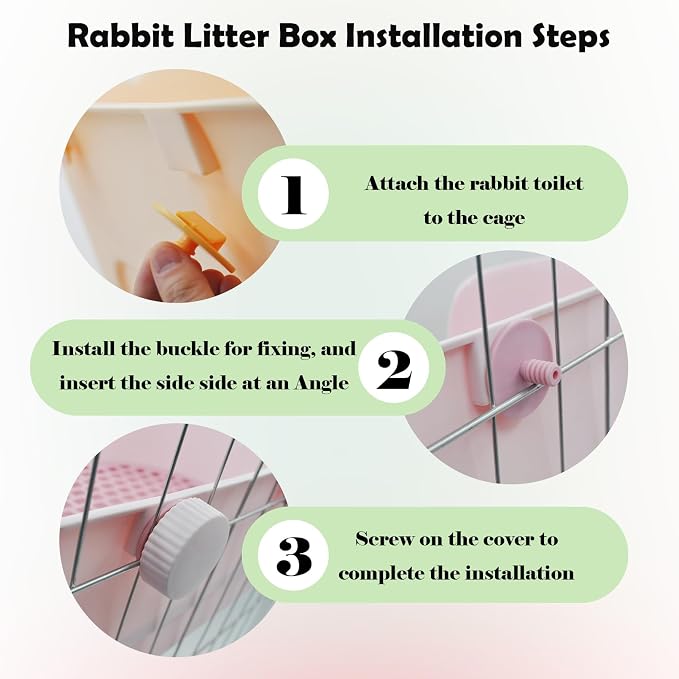 PINVNBY Litter Box for Rabbits,Plastic Rabbit Pan with Grate,Bunny Potty Training Corner Detachable Rabbit Toilet Bedding Accessory for Hedgehog Chinchilla Ferret (Orange)