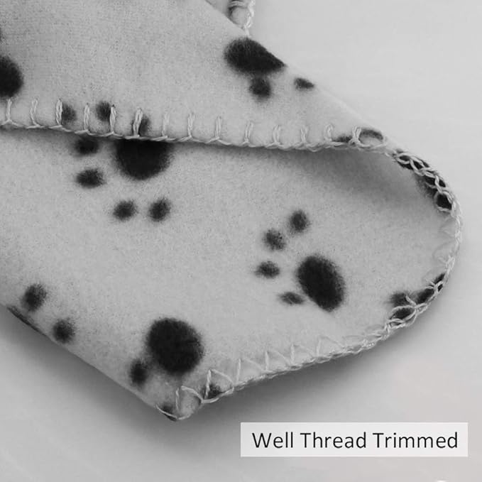 Comsmart Dog Blankets for Small Dogs, 6 Pack Puppy Blanket Cute Paw Print Pet Blanket for Dog, Puppy, Cat, Kitten, 39x31 inches, Grey